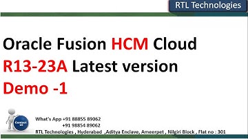Oracle Fusion Cloud HCM R13-23A Demo-1 | Latest Version | Placement | Real Time | Expert level