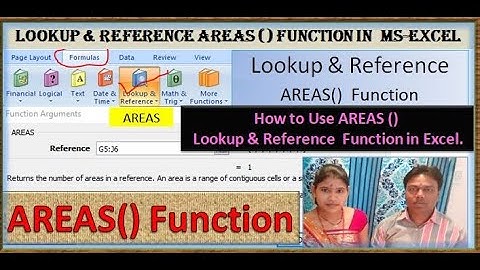AREAS () Function , Lookup & Reference, excel ,how to use areas formula in excel, Microsoft Excel ,