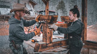 Rustic Hand-built Sawhorses | Timber Frame Style