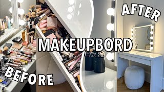 PROJEKT MAKEUPBORD: Ryd op, gør rent & se al min makeup!