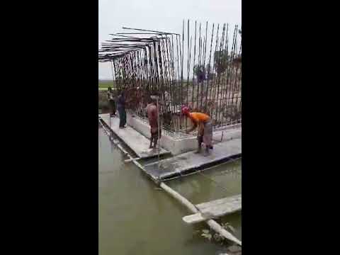 Box Culvert Wing Wall M.S. Bar Binding | LGED Road Construction | Local Practice in Bangladesh