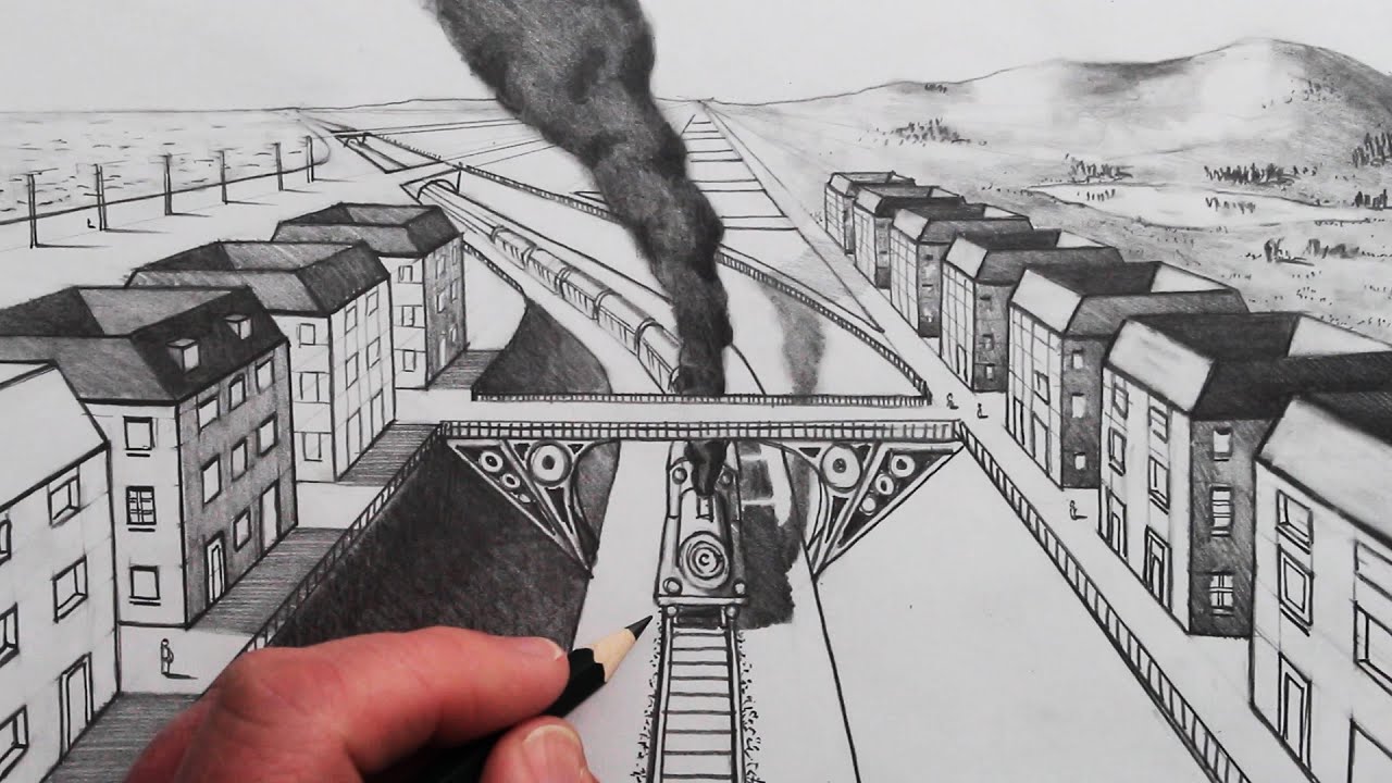 How to Draw a Train in Perspective: Narrated