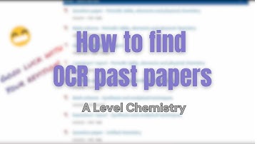 How to find OCR past papers