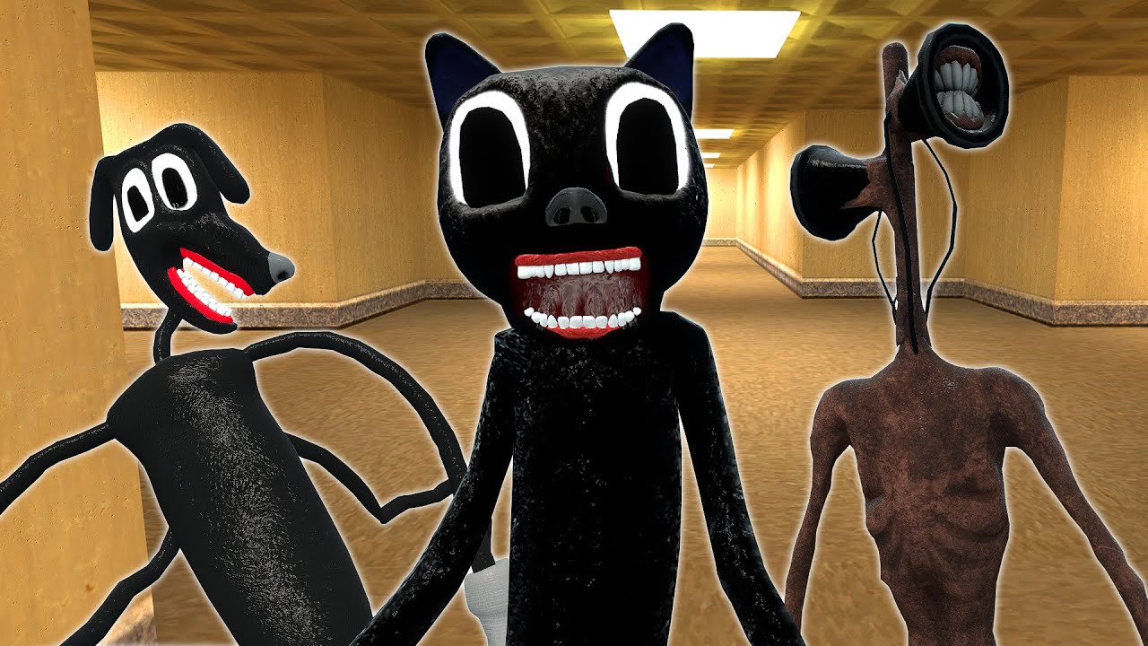 CARTOON CAT VS CARTOON DOG VS SIREN HEAD in The Backrooms! (Garry's Mod