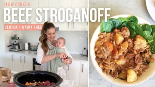 GF DF Slow Cooker Beef Stroganoff | Easy Gluten Free Dinner Recipes | Quick and Easy Family Dinners