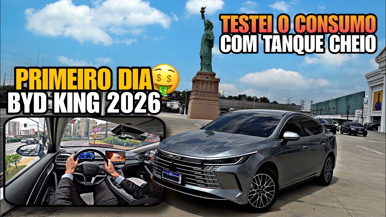 Primeiro dia na Uber com BYD King 2026 + consumo na bomba ✅