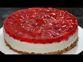 طريقة عمل تشيز كيك  بدون فرن وبدون جيلاتين /Strawberry Cheesecake without gelatine without oven