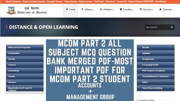 MCOM PART 2 ALL SUBJECT MCQ QUESTION BANK MERGED PDF ACCOUNTS AND MANAGEEMENT GROUP MU IDOL
