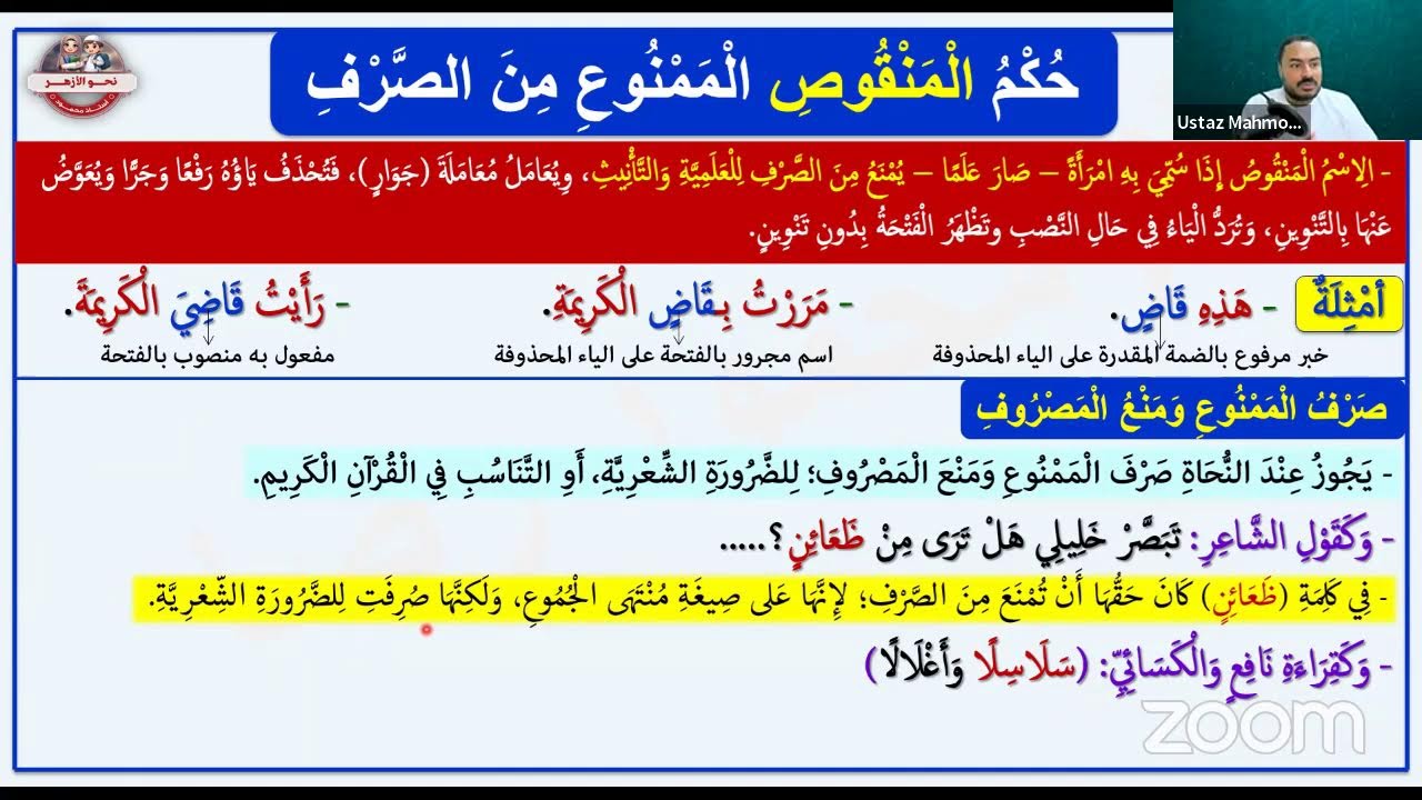 الممنوع من الصرف  | الجزء الثاني | الصف الثالث الثانوي الأزهري | نحو الأزهر