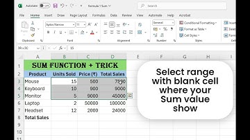 Excel SUM Function Explained with Example | Beginner Excel Formula