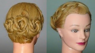 Прическа на средние волосы с плетением. Braided hairstyle tutorial Прическа на средние волосы с плетением. Braided hairstyle tutorial