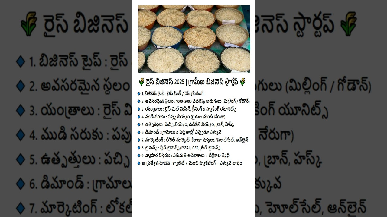 Rice Business | Village Business Business Startup | Business Tips 