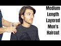 Medium Length Layered Men's Haircut - TheSalonGuy