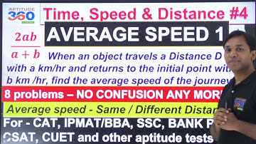 #4 Time, Speed & Distance || Learn the basics of AVERAGE SPEED and never get confused again