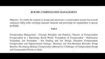 Compensation Management Bcom 5 Sem Hons syllabus Punjab University #bachelorofcommerce #bcom #exam