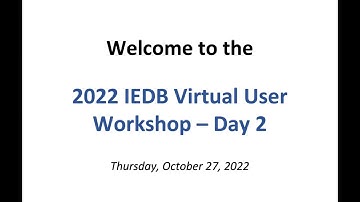 2022 User Workshop – 2.0 & 2.1 – Day 2 Introduction & MHC Binding Predictions