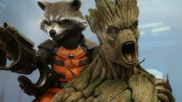 Unboxing Rocket and Groot Figures from Hot Toys
