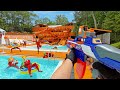 Nerf War | Water Park &amp; SPA Battle 23 (Nerf First Person Shooter)