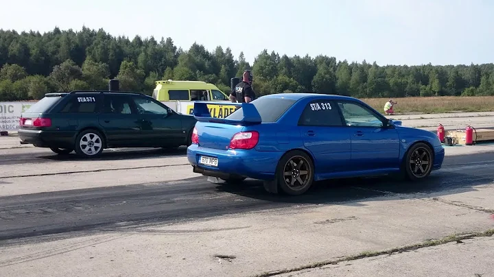 Audi S4 Quattro 2.2t 20v vs Subaru Impreza WRX 2.0t 1/4 mile drag race
