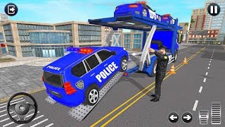 Game truk pengangkut mobil polisi | police transport truck | android gameplay screenshot 5