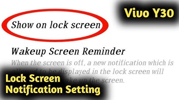 Vivo Y30 Lock Screen Notification Setting