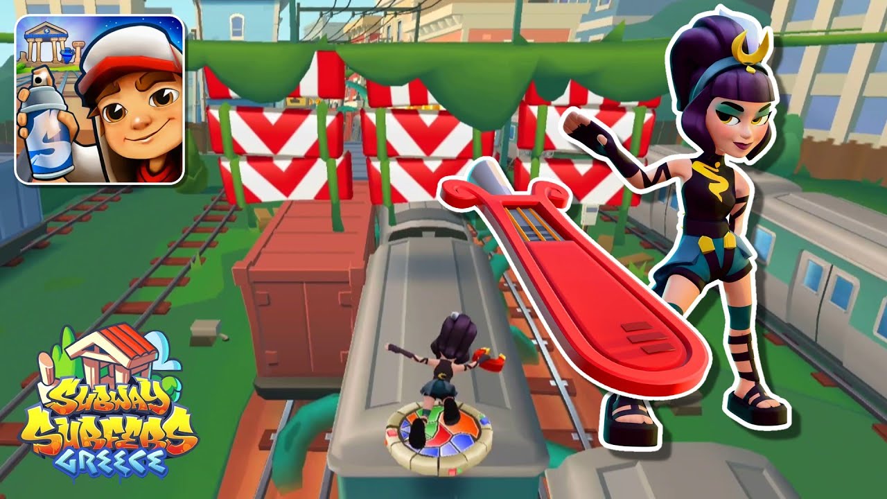 Unlock The De-lyre-ious from Plant Invasion and Marco Noble Outfit using coins Subway Surfers Greece