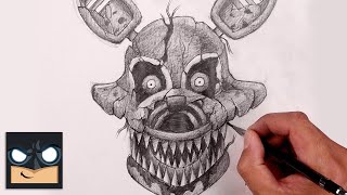 how to draw nightmare foxy five nights at freddys sketch tutorial