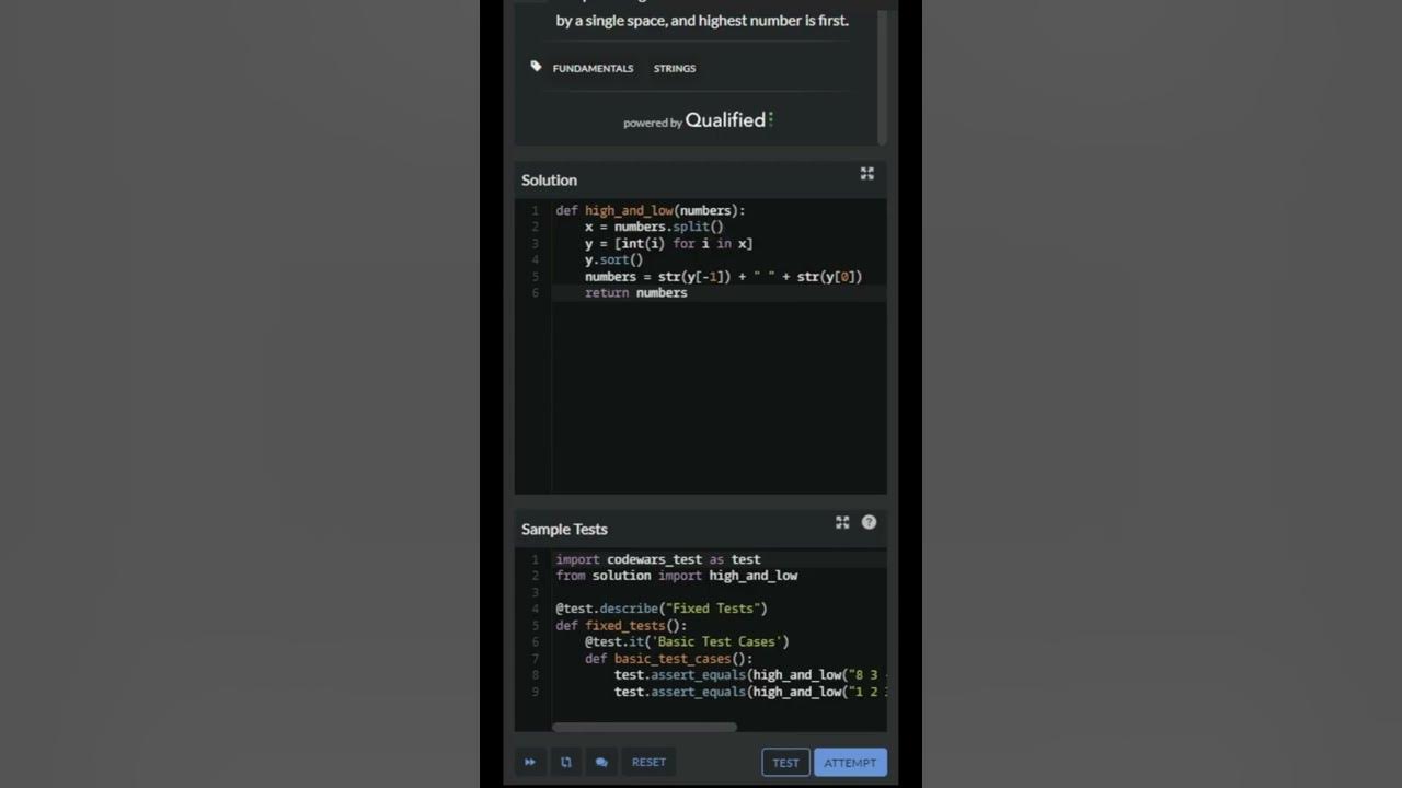 Solving Highest and Lowest codewars using Python. Easy and a simple ...