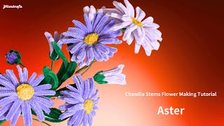 How to make pipe cleaner flower : Aster/Chenille stems flower making tutorial #pipecleanercrafts