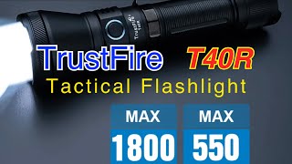 TrustFire T40R Tactical flashlight overview with Beamshots