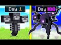 Surviving 100 Days As WITHER in Minecraft!