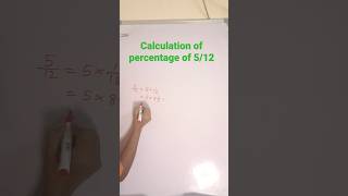 calculation of percentage of 5/12 #wbcs #viral #shortvideo #reasoning #youtubeshorts