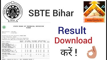 Final years Result 2020 Announced Soon by SBTE BIHAR DIPLOMA