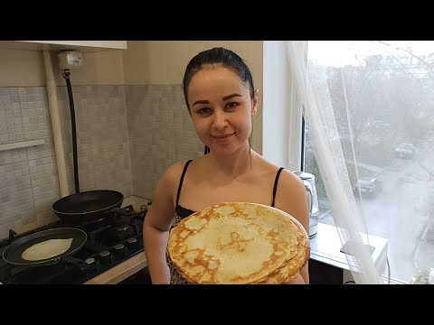 Приехали домой с дачи 🏠 Нажарила на ужин  🍽 блины 💓