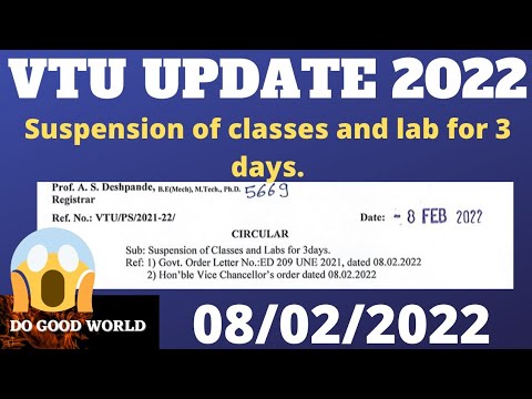 VTU UPDATE, Suspension