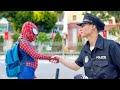 Pro 6 superhero team  hey spiderman rescue kid spider from joker   mansion battle 