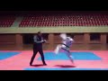 A crazy man challenges a taekwondo master and knocks out