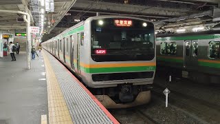 E231系1000番台ﾔﾏU-588編成が大宮駅9番線を普通小金井行きとして発車する動画（2023.3.17）