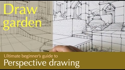 Perspective Drawing : Draw A garden 15: Curve steps in multi point perspective. #shorts