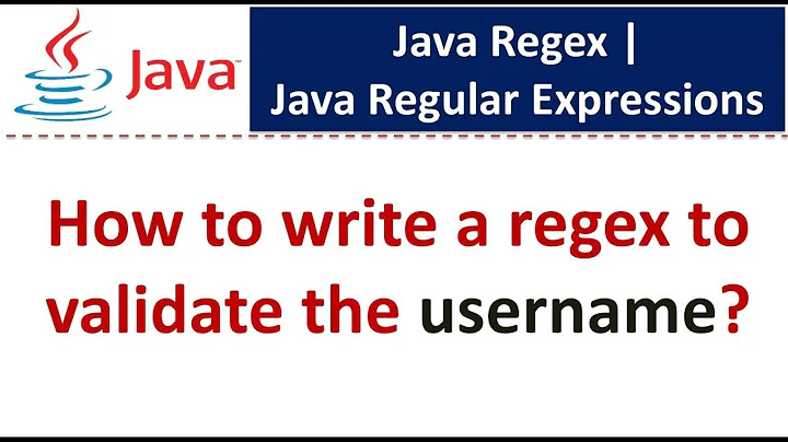 How to write a regex to validate the username? | Java Regex | Regex in java