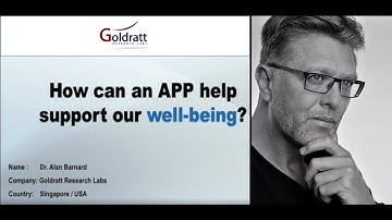 How can an App help to improve your well-being? Keynote by Dr Alan Barnard