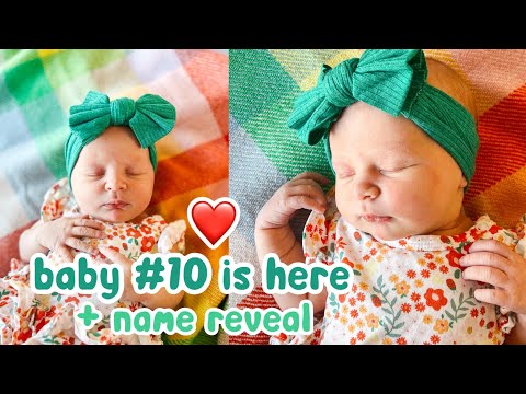 BABY 10 IS HERE (name reveal) | Mum of 10 w/ Twins + Triplets