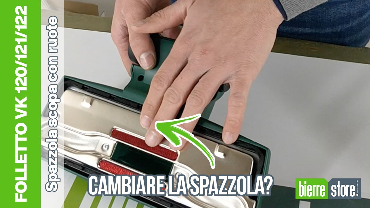SPAZZOLA COMBINATA TAPPETI PAVIMENTI CON RUOTE PER FOLLETTO VK120 VK121 VK122 COMPATIBILE - Folletto Service
