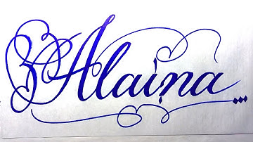 Alaina Name Signature Calligraphy Status | #moderncalligraphy #cursive #YearofYou #alaina @Alaina