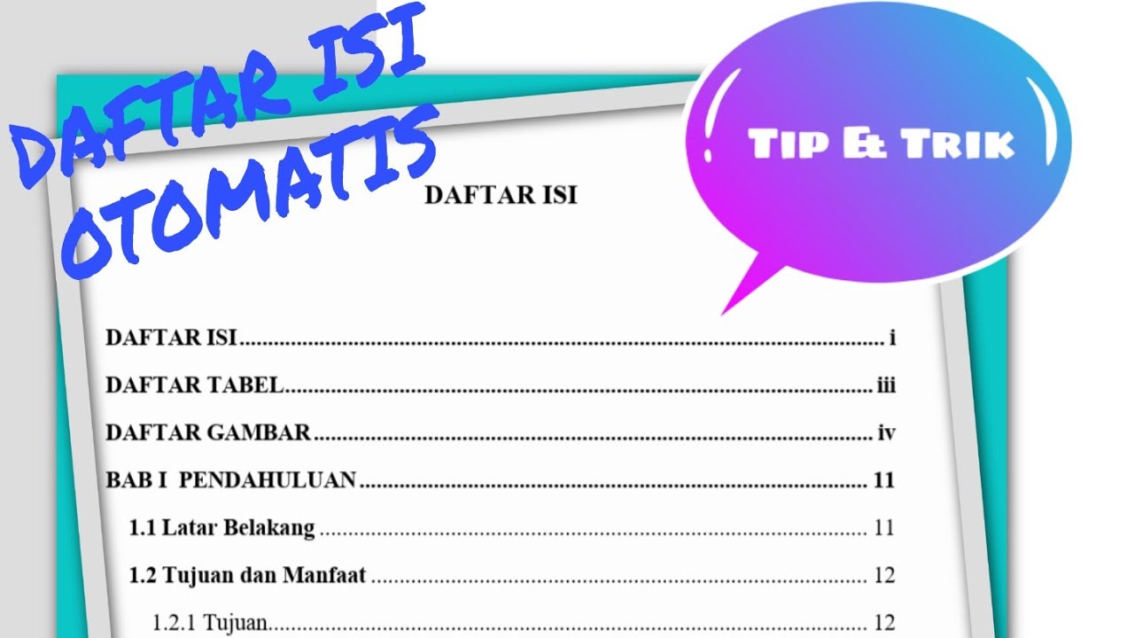 Cara Membuat Daftar Isi Titik - titik rapih Otomatis untuk skripsi