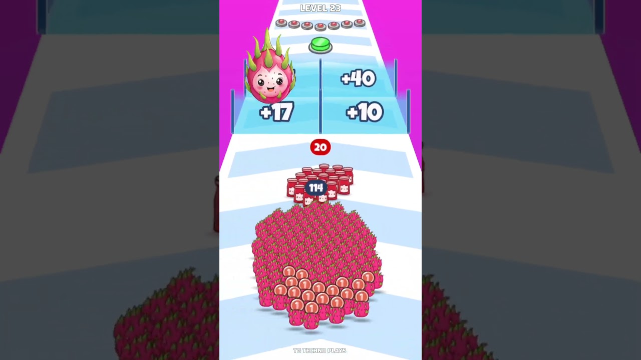 Food Run 3D Level 23 - dragon Fruit Merge stack Run 🥝😍 
