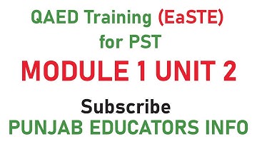 QAED Training EaSTE for PST module 1 unit 2 answer key complete tutorial