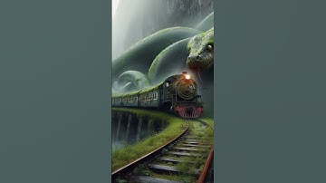 Ai Nature Exploration | Travel Discovery 🌎 | Train vs giant python #travel #art #shorts