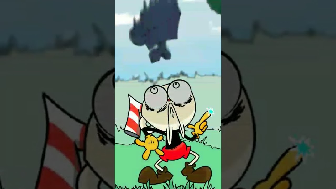 I drew an anvil falling on cup head :) 