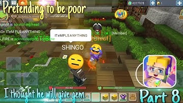Pretending to be poor in mining area Skyblock Blockman Go